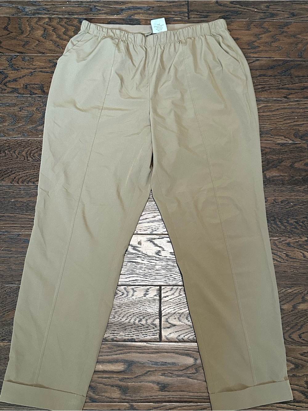 Varley Women's Tan Elastic-Waist Chinos